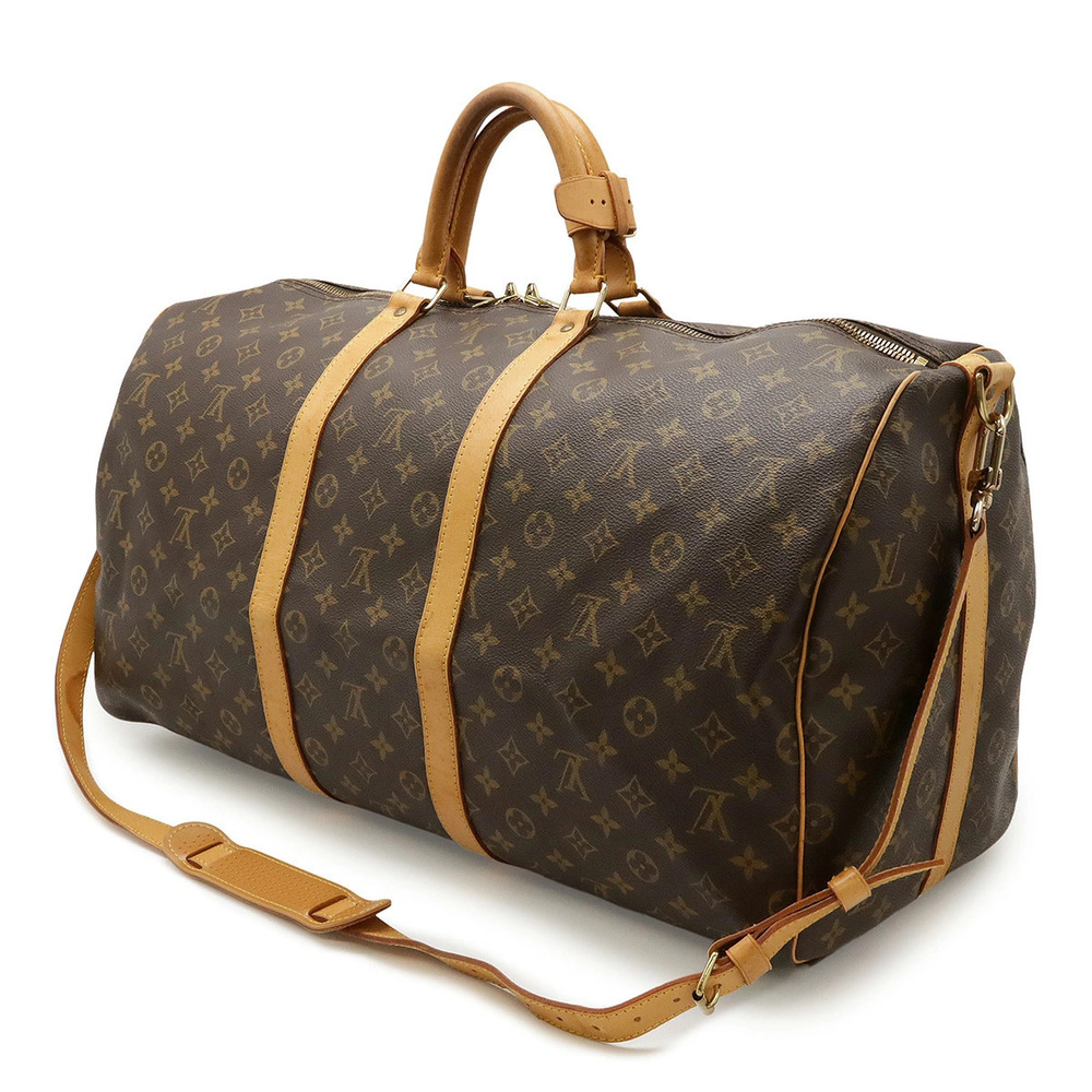 Louis Vuitton Travel Bandouliere Keepall Shoulder Boston Monogram Bag Brown